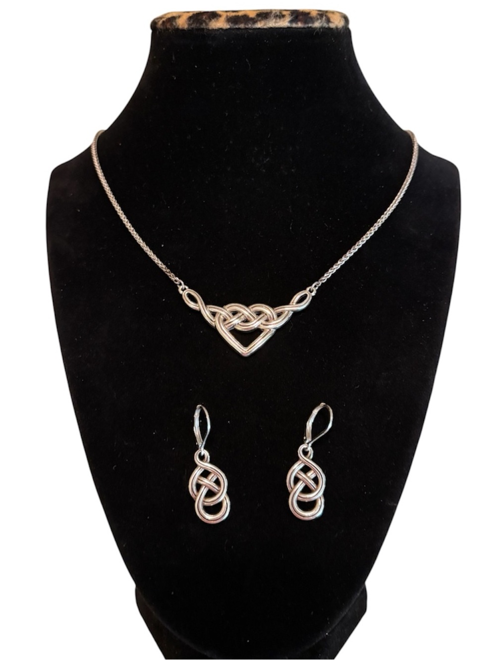Brighton heart and scroll necklace and earrings